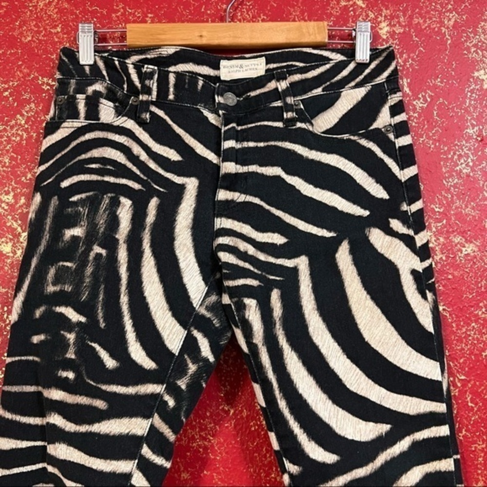 RALPH LAUREN DENIM & SUPPLY Side Zippers Zebra Skinny Jeans 28 - Picture 6 of 14